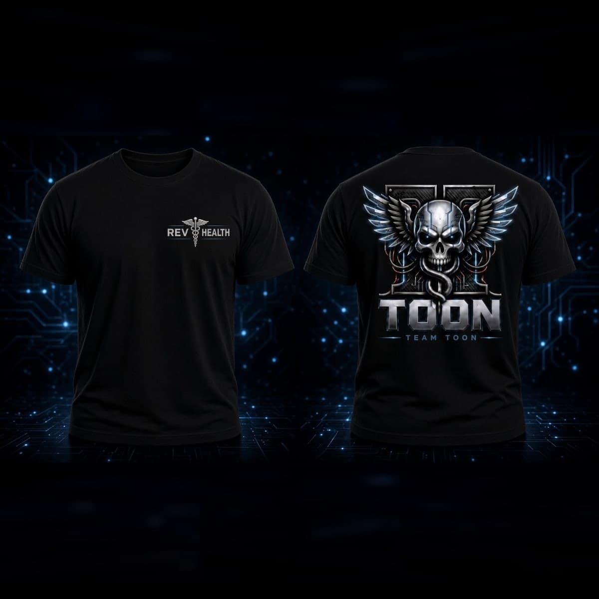 Team Toon x RevHealth Tee, front and back
